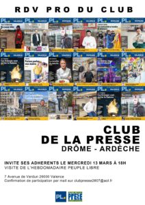 Lire la suite à propos de l’article RDV pro du Club, en mars chez Peuple Libre